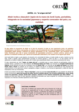 Altaïr invita a descubrir Japón de la mano de Jordi Juste, periodista