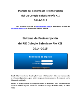 Manual del Sistema de Preinscripción del UE Colegio Salesiano Pío