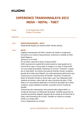 EXPERIENCE TRANSHIMALAYA 2013 INDIA – NEPAL