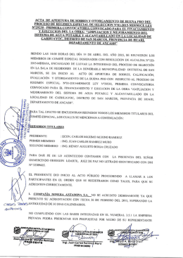 acta de apertura de sobres y otorgamiento de buena pro del