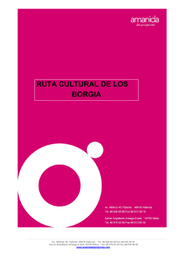ruta cultural de los borgia - Cámara de Comercio de Valencia