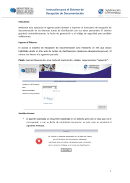 Instructivo para la Recepción de Documentación