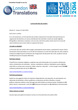 La Feria del Libro de Londres Martes 8 – Jueves