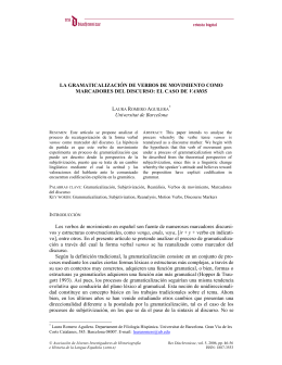 LA GRAMATICALIZACIÓN DE VERBOS DE