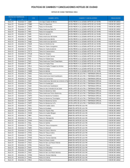 Políticas CyC 2014 Hoteles CIUDAD