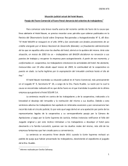 Situación judicial actual del hotel Bauen