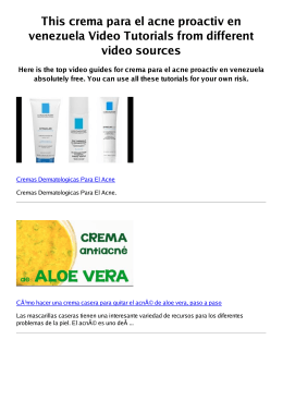#Z crema para el acne proactiv en venezuela PDF video