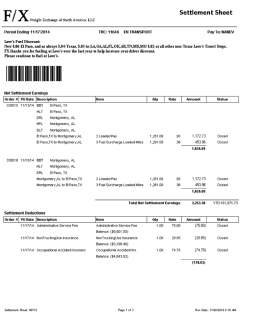 F/ Settlement Sheet