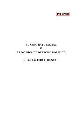 El Contrato Social - Juan Jacobo Rousseau