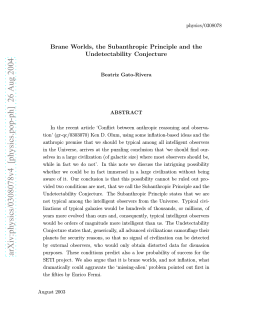 Brane Worlds, the Subanthropic Principle and the Undetectability
