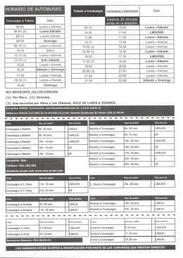 nuevos horarios autobuses