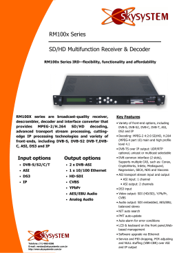 RM100x Series SD/HD Multifunction Receiver & Decoder