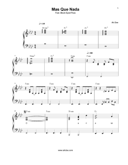 Please the complete Mas Que Nada Piano Sheet