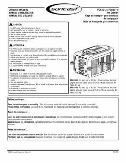 OWNER`S MANUAL 5UﬂEESÏ® PCR1913/ PCR2315