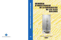 Memòria d`investigació 2001 - Universitat de les Illes Balears