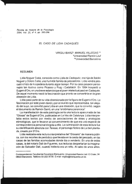 EL CASO DE LIDIA CADAQUÉS - Revista de Historia la Psicología