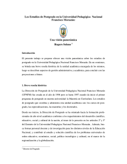 Los Estudios de Postgrado en la Universidad Pedagógica Nacional