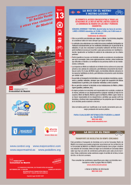 El Anillo Verde Ciclista - Consorcio Regional de Transportes de