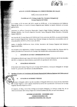 Callaﬂo, 02 de enero del 2014 Presidída por el Sr. Enrique Jordán