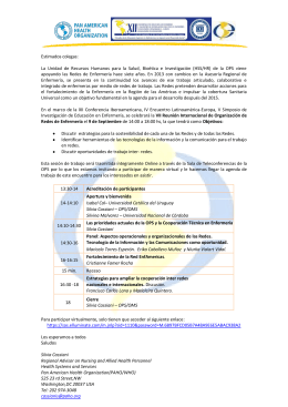 Agenda de trabajo de la VII Reunión Internacional de Organización