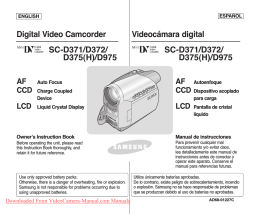 Samsung SC-D372 Camcorder User Guide Manual Operating