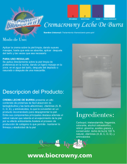 Cremacrowny Leche De Burra Ingredientes: