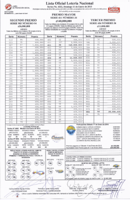 ..,.,.,,, Lista Oﬁcial Lotería Nacional