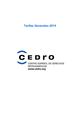 Tarifas generales 2015