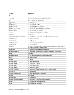 English Spanish -A-