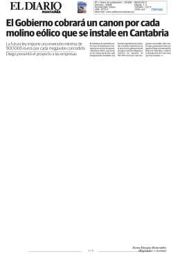 El Gobierno cobrará un canon por cada molino eólico que se instale