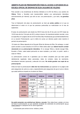 Instrucciones Preinscripción EOI curso 2015-2016