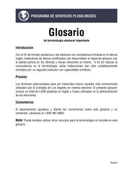 Traducción del glossario al español - Registrar