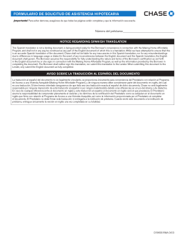 Formulario De Solicitud De Asistencia Hipotecaria