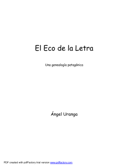 El eco de la letra- una genealogía patagónica