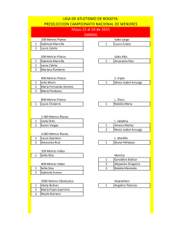 Atletas preseleccionados para Campeonato Nacional de Menores