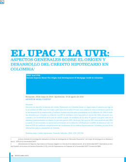 EL UPAC Y LA UVR: - Universidad EAFIT