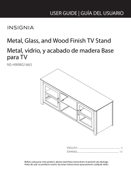 Metal, Glass, and Wood Finish TV Stand Metal, vidrio, y