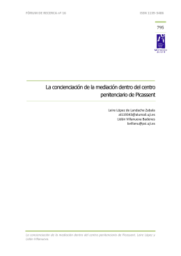 La concienciación de la mediación dentro del centro penitenciario