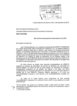 Actuación – 27823 – Direct TV S.A