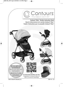 Contours® Bliss™ Stroller Instruction Sheet Hoja de