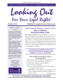 Looking Out For Your Legal Rights - October 2015