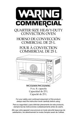 WCO250X Quarter Size Heavy-Duty Convection Oven Instruction