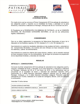 Resolucion No. 008 - Federación Colombiana de Patinaje