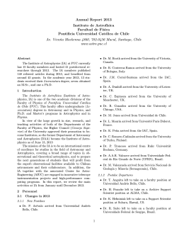 Annual Report 2013 Instituto de Astrof´ısica Facultad de F´ısica
