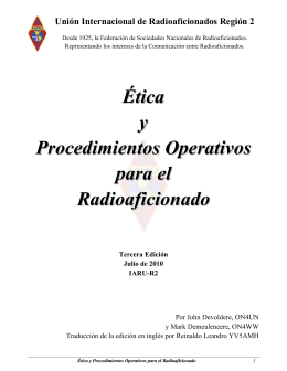 Ética y Procedimientos Operativos para el Radioaficionado