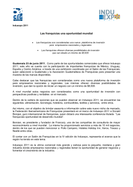 INDUEXPO 2011 Las Franquicias una oportunidad mundial