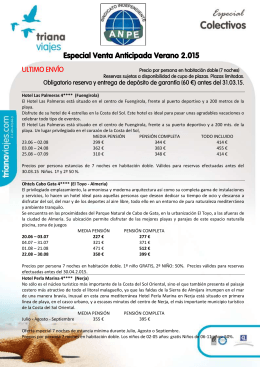 Especial Venta Anticipada Verano 2.015
