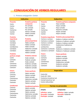 CONJUGACIÓN DE VERBOS REGULARES