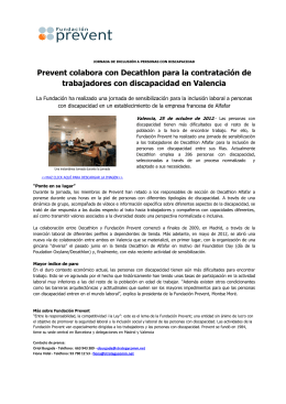 Prevent colabora con Decathlon para la contratación de