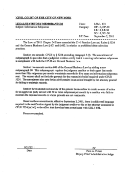 LSM 173 Information Subpoenas